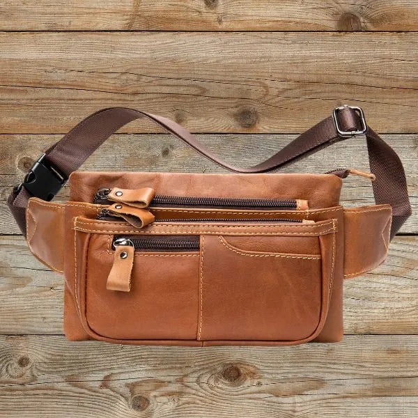 sac banane cuir couleur brun