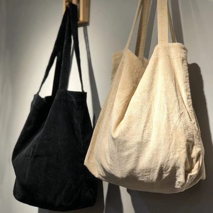 Sac fourre-tout femme - cabas en velours côtelé | UrbanPlush™
