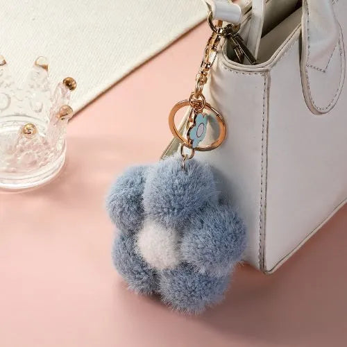 porte cle fleur bleu