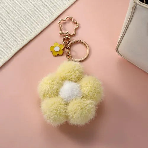 porte cle fleur jaune