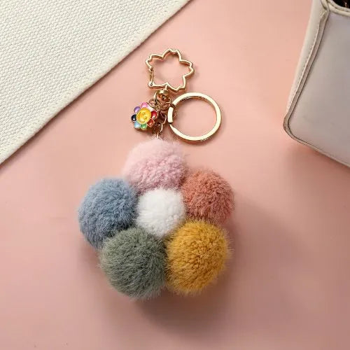 porte cle fleur multicolore