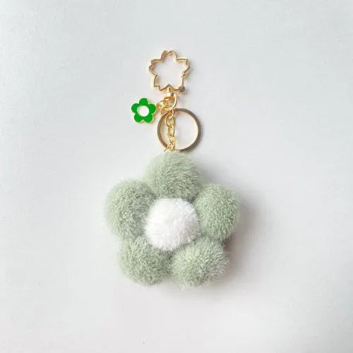 porte cle fleur vert