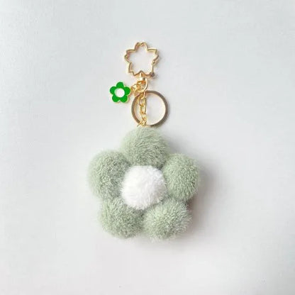 porte cle fleur vert