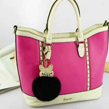 porte cle renard pompon fausse fourrure decoratif pour vos sacs
