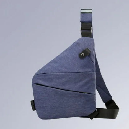 sac a bandouliere homme bleu cote droit poitrine