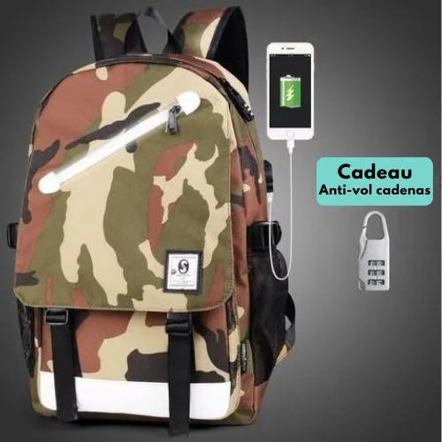 sac a dos camouflage anti-vol