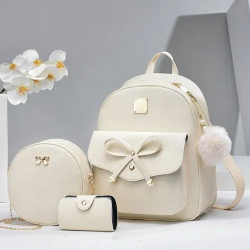 sac a dos femme 3 pieces blanc