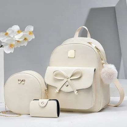 sac a dos femme 3 pieces blanc