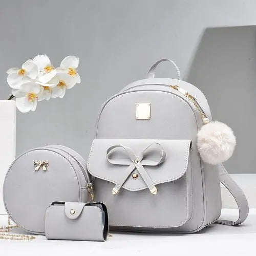 sac a dos femme 3 pieces gris