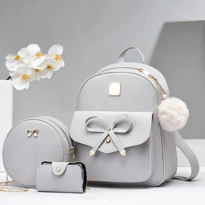 sac a dos femme 3 pieces gris