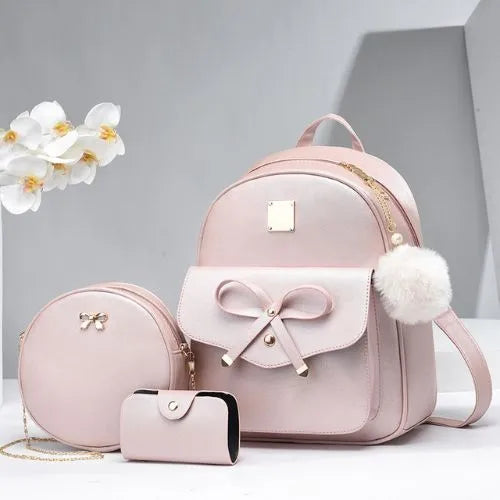sac a dos femme 3 pieces rose