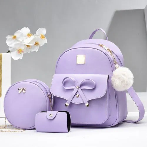 sac a dos femme 3 pieces violet