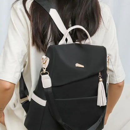 sac a dos femme antivol leger resistant noir blanc