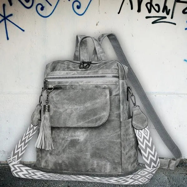 sac a dos femme gris