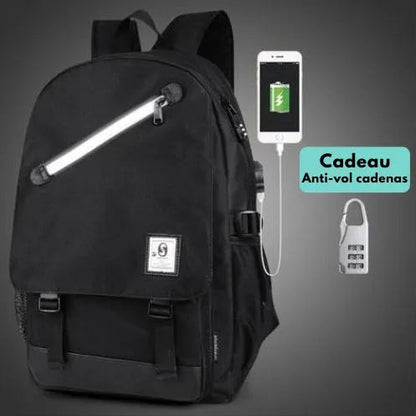 sac a dos noir anti-vol