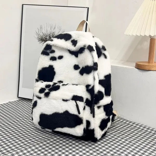 sac a dos peluche imprime vache