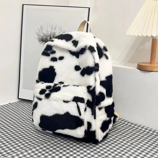sac a dos peluche imprime vache