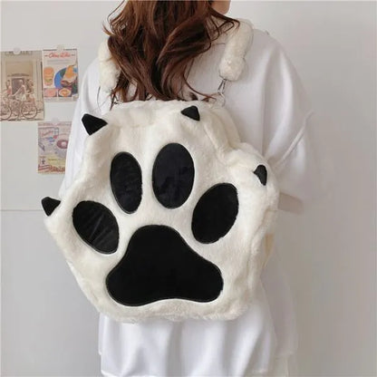 sac a dos peluche patte de chat original de grand format leger
