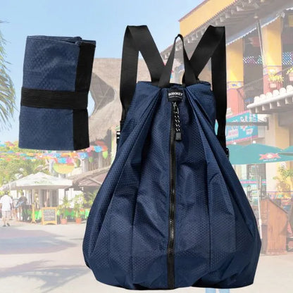sac a dos pliable nylon impermeable bleu
