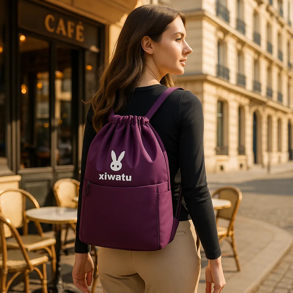 sac a dos pliant nylon violet