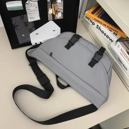 sac banane bandouliere gris