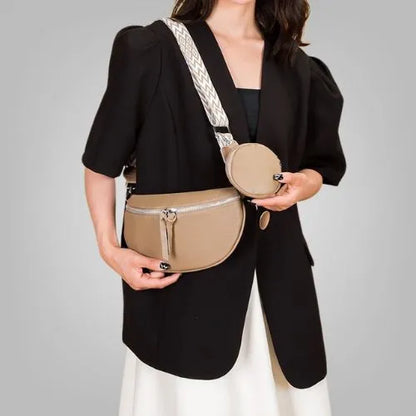 sac banane cuir couleur beige