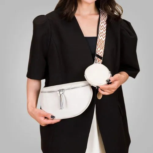 sac banane cuir couleur blanc