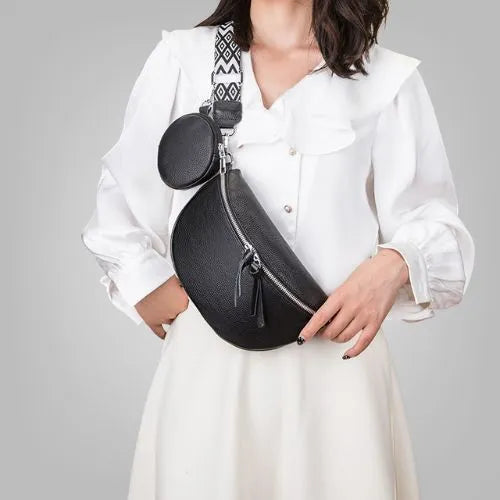 sac banane cuir couleur noir