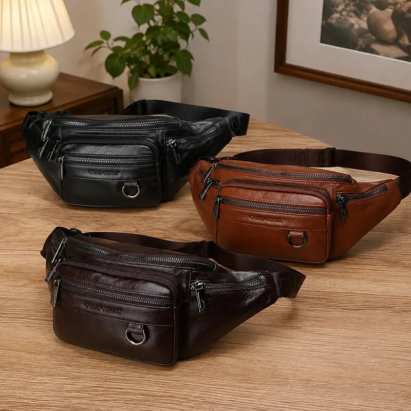 sac banane homme cuir veritable
