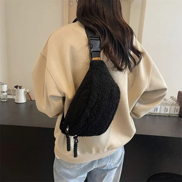 sac banane peluche mouton porte en bandouliere