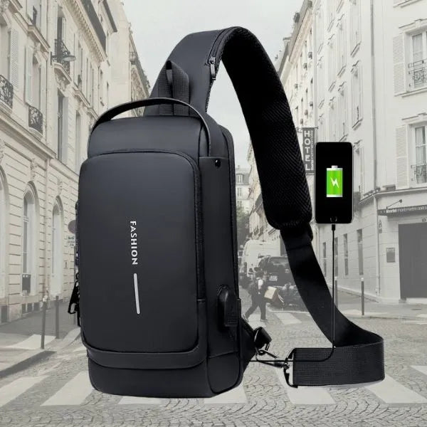 sac bandouliere antivol noir