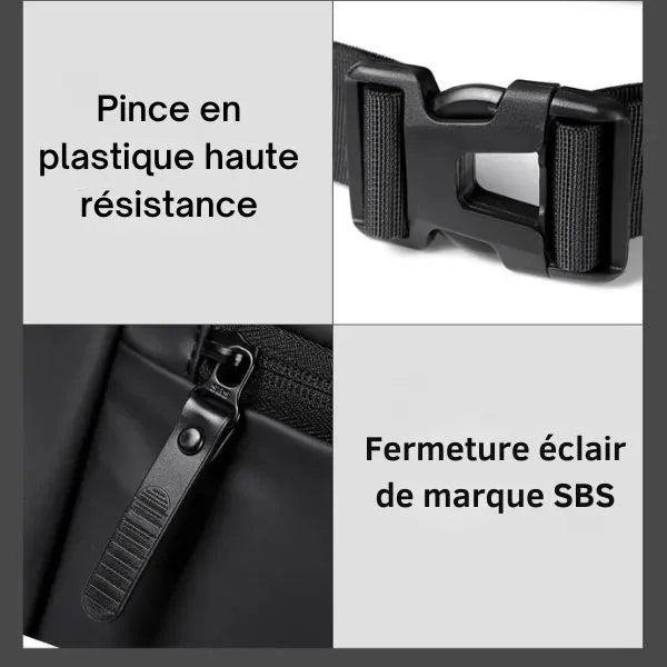 sac bandouliere boucle solide fermeture eclair sbs