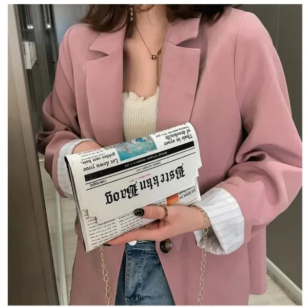 sac bandouliere chaine imprimer journal pour vos essentiels