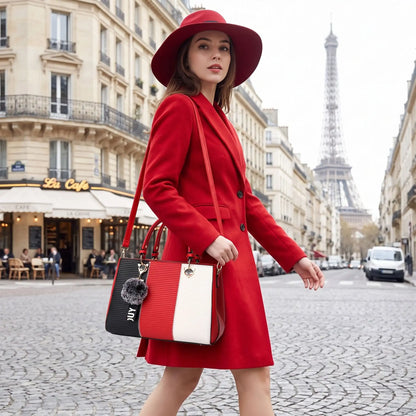 sac bandoulière femme | 7 poches tricolore | Pratique