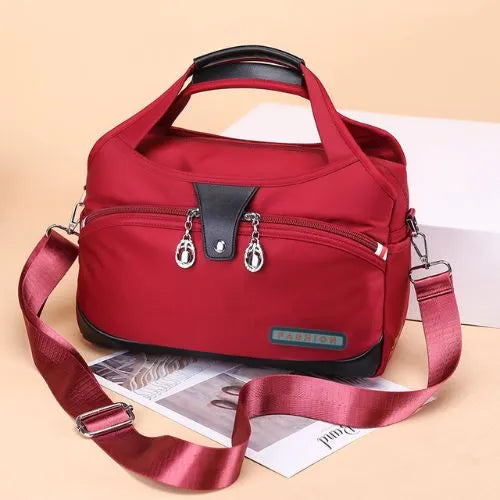 sac bandouliere femme multi pochettes rouge