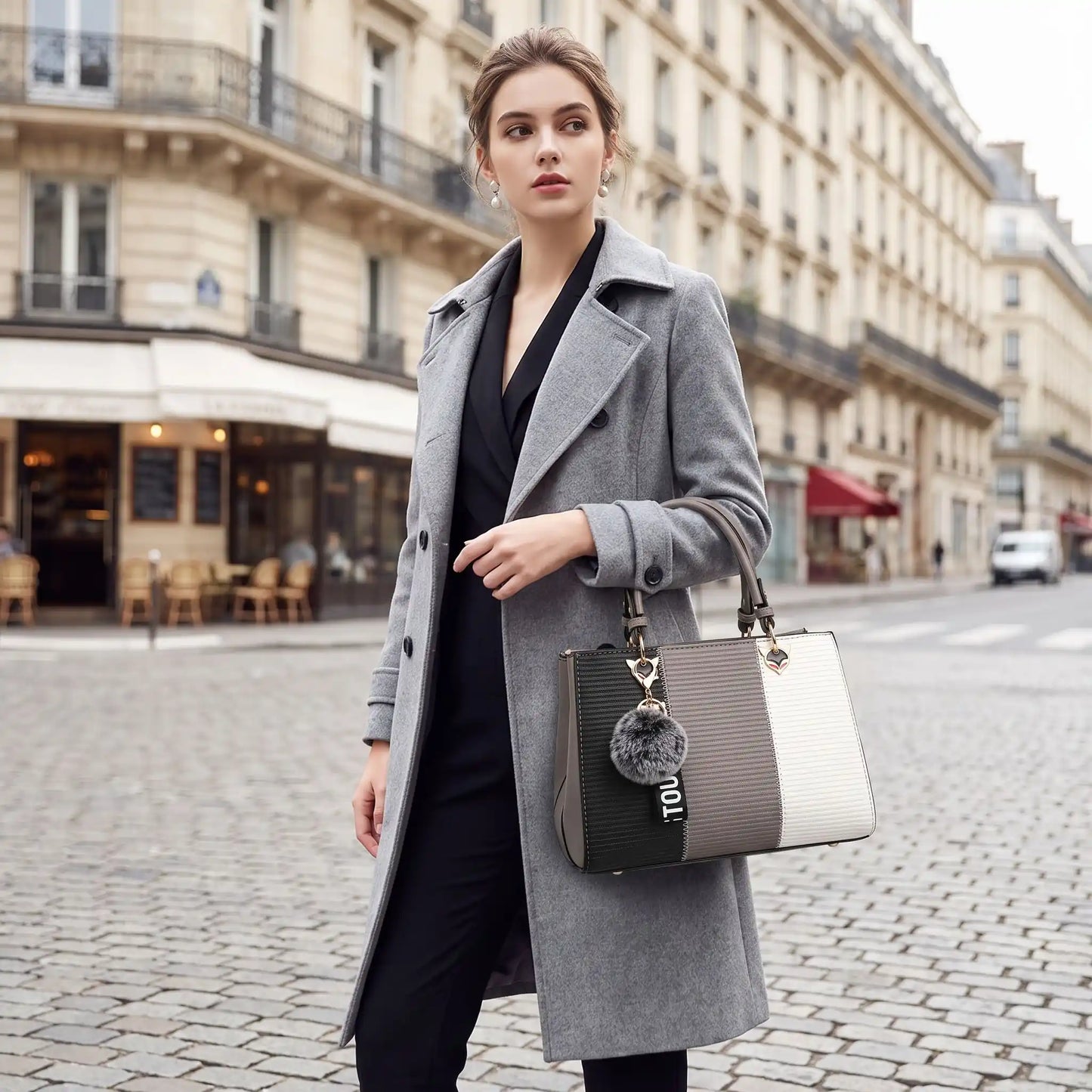 sac bandoulière femme | 7 poches tricolore | Pratique