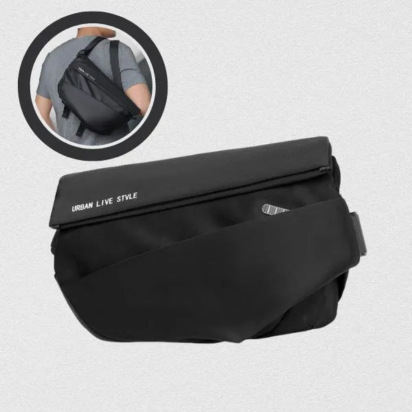 sac bandouliere impermeable unisexe moderne noir