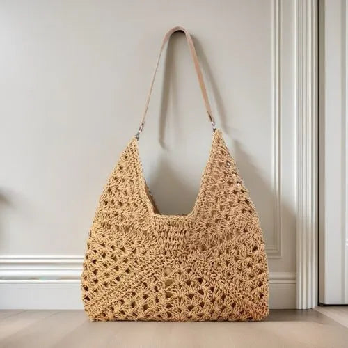 sac bandouliere paille femme beige uni