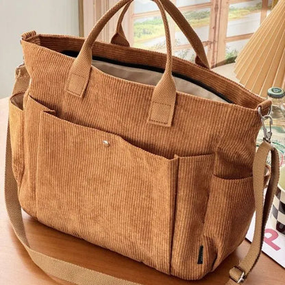 sac bandouliere type besace velours cotele caramel