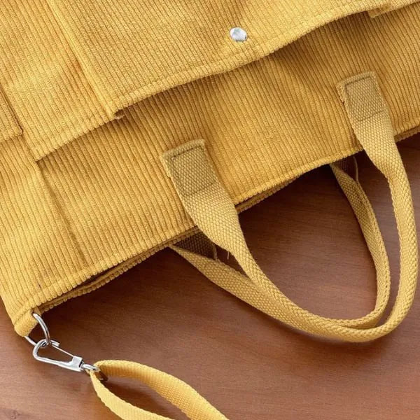 sac bandouliere velours cotele poigne renforcer