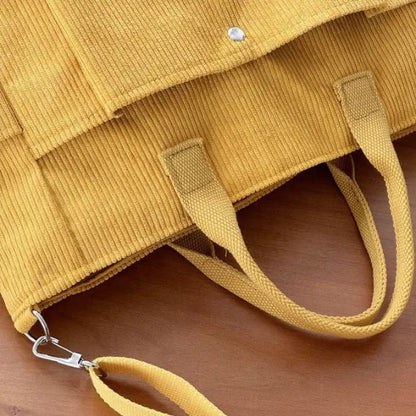 sac bandouliere velours cotele poigne renforcer
