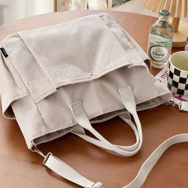 sac bandouliere velours cotele zippee