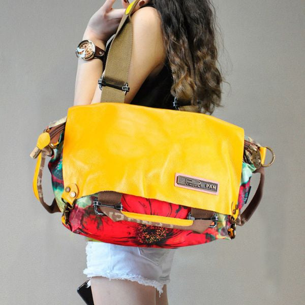 sac cabas floral jaune design urbain