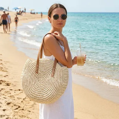 sac cabas fourre-tout en rattan