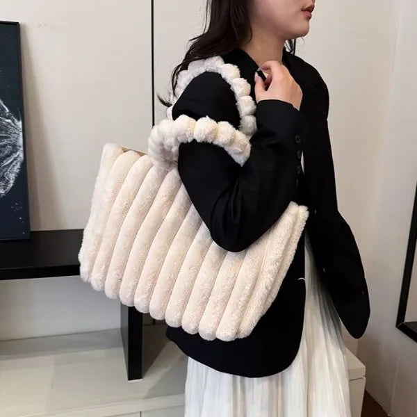 sac cabas fourrure pompon chic styler