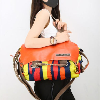 sac cabas raye orange style urbain