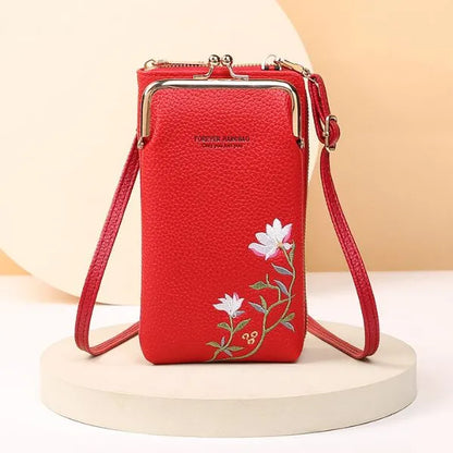 sac crossbody brode mini rouge