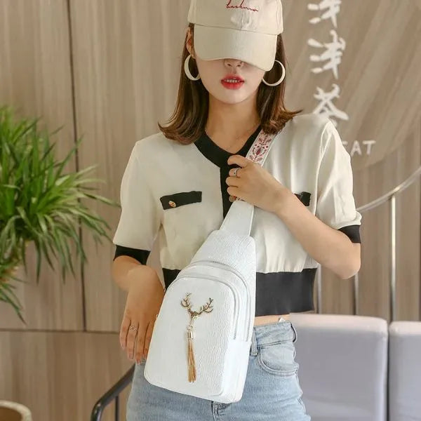 sac crossbody effet croco pu cuir blanc
