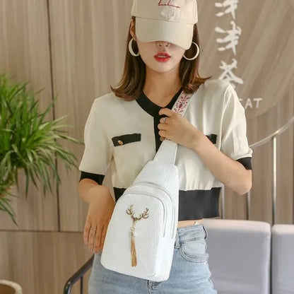 sac crossbody effet croco pu cuir blanc