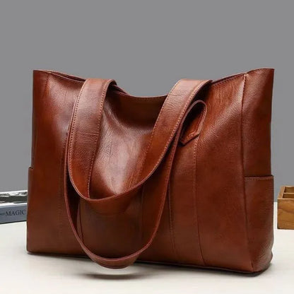 sac fourre-tout cuir pu brun